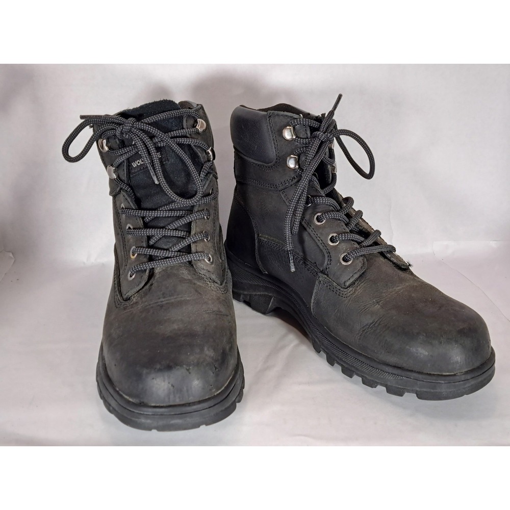 Wolverine I-90‎ Durashocks Mens Black Leather Composite Toe Work Boots 8.5EW